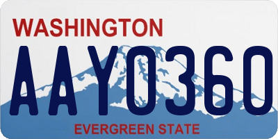 WA license plate AAY0360