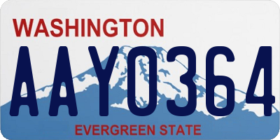 WA license plate AAY0364