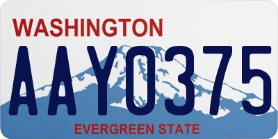 WA license plate AAY0375