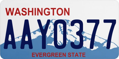 WA license plate AAY0377