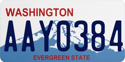 WA license plate AAY0384