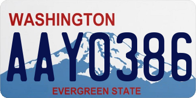 WA license plate AAY0386