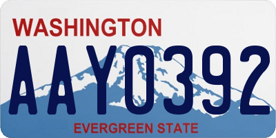 WA license plate AAY0392