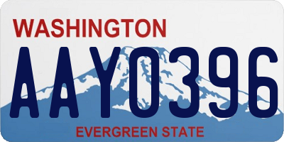WA license plate AAY0396