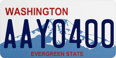 WA license plate AAY0400
