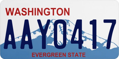 WA license plate AAY0417
