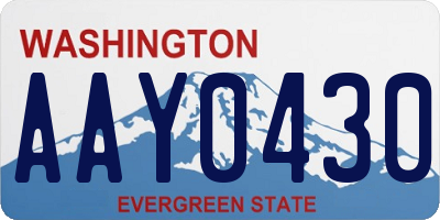 WA license plate AAY0430