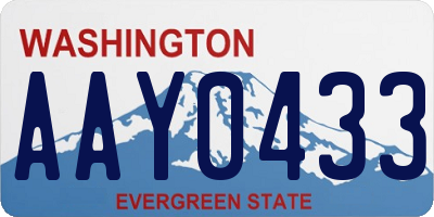WA license plate AAY0433