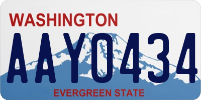 WA license plate AAY0434