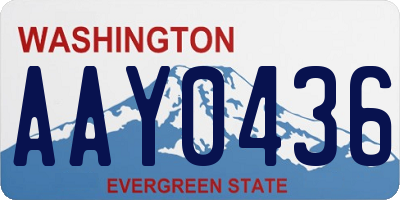 WA license plate AAY0436