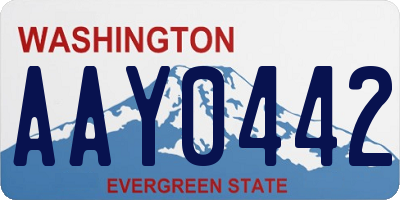 WA license plate AAY0442