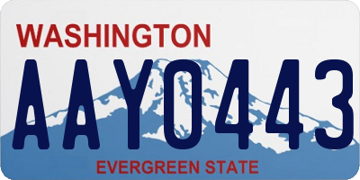 WA license plate AAY0443
