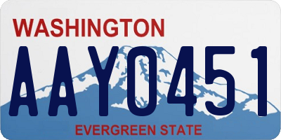 WA license plate AAY0451