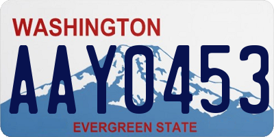 WA license plate AAY0453