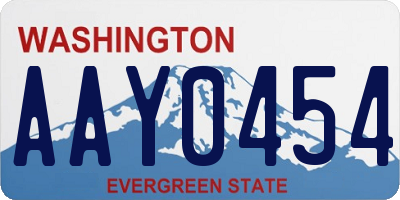 WA license plate AAY0454