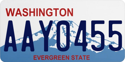 WA license plate AAY0455