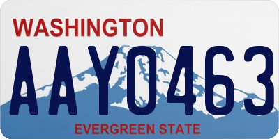 WA license plate AAY0463