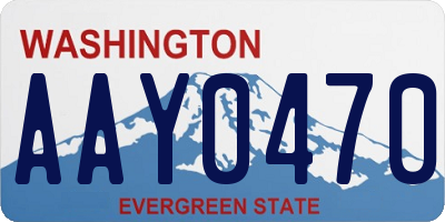 WA license plate AAY0470