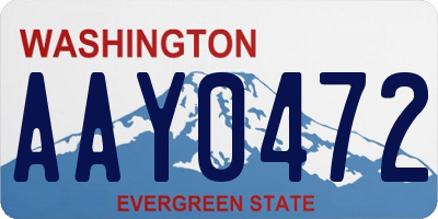 WA license plate AAY0472
