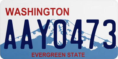 WA license plate AAY0473