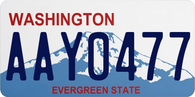 WA license plate AAY0477