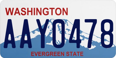 WA license plate AAY0478