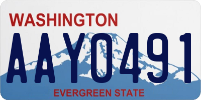 WA license plate AAY0491