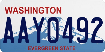 WA license plate AAY0492