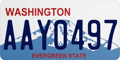 WA license plate AAY0497