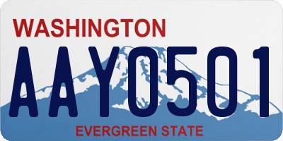 WA license plate AAY0501