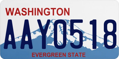 WA license plate AAY0518
