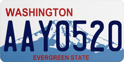 WA license plate AAY0520