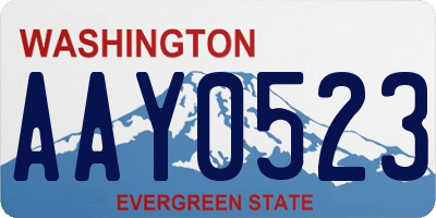 WA license plate AAY0523