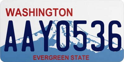 WA license plate AAY0536