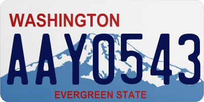 WA license plate AAY0543