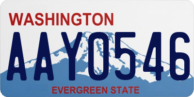 WA license plate AAY0546