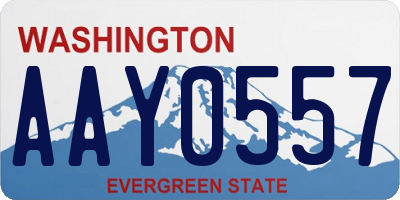 WA license plate AAY0557