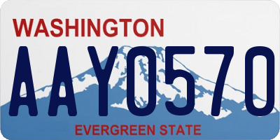 WA license plate AAY0570
