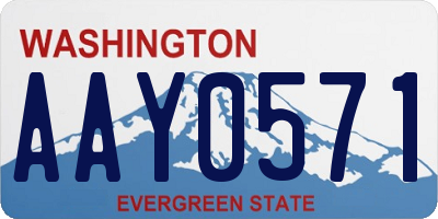 WA license plate AAY0571