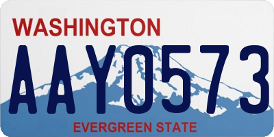WA license plate AAY0573