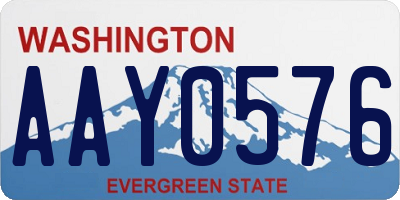 WA license plate AAY0576