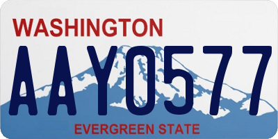 WA license plate AAY0577
