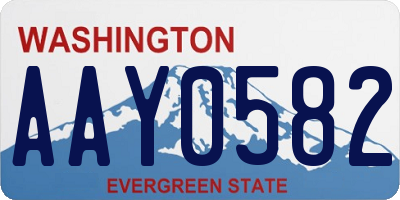 WA license plate AAY0582