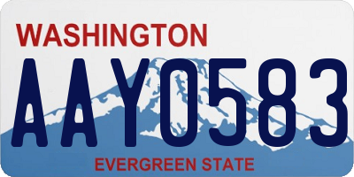 WA license plate AAY0583