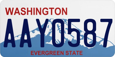 WA license plate AAY0587