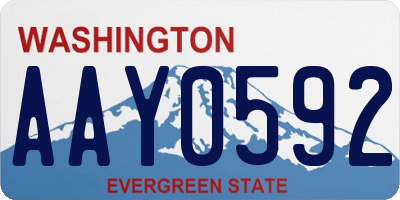 WA license plate AAY0592