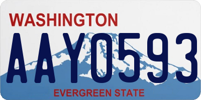 WA license plate AAY0593