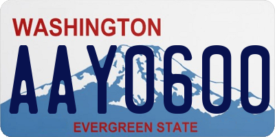 WA license plate AAY0600