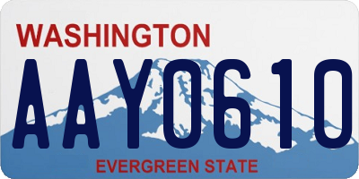 WA license plate AAY0610