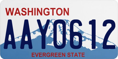 WA license plate AAY0612